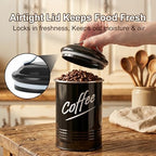 Hillbond Kitchen Canisters Sets for Countertop-Set of 4, Black - Image 5