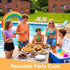 Sieral 30 Packs Reusable Plastic Cups with Lids Straws,Classic Colors - Image 5