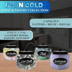 ICE N COLD Kitchen and Laundry Storage Glass Jar – Wide Mouth Round Glass Storage Container with Black Steel Lid and Chalkboard Label - 2 Sticks of Chalk Included (6, 3L | 101oz | 0.8 Gallon) - Image 5