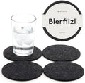 Graf Lantz - Bierfilzl Merino Wool Round Coasters Set of 4 - Charcoal (4" Circles) - Absorbs 30% of Weight - German Wool - Heat Resistant, Sustainable, & Reusable - Home Decor & Coffee Table Decor by GrafLantz