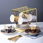 Reflection Cup,Mirror Cup and Saucer,Anamorphic Cup and Saucer,Creativity Tea Cup and Saucer Set,Ceramic Coffee Mug with Saucer and Spoon,for Cappuccino,milks,espresso,tea,coffee,250ml - Image 6