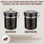 ShanSon Coffee Canister Airtight, Stainless Steel Bean Storage Container with Date Tracker & Scoop, Grounds Sugar Flour Tea Cereal Fits Kitchen Pantry, Ideal Gift for Coffee Lovers,16oz, Black - Image 2