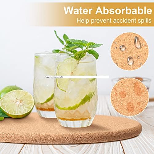 Panitay 24 Pcs Cork Trivets 8 Inch Round Bulk Hot Pads Kitchen - Image 5