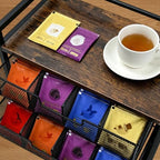 Double Drawer Tea Bag Organizer, 16-Compartment Wooden Tea Box - Image 7