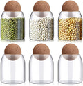 Suclain 6 Pcs Glass Jars with Cork Ball Lid Kitchen Canister, 17 oz by Suclain