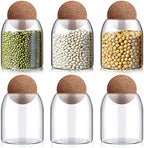 Suclain 6 Pcs Glass Jars with Cork Ball Lid Kitchen Canister, 17 oz by Suclain