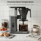 Kismile SCA Certified 8-Cup Coffee Maker, 6-Min Quick Brew, Hot & Cold Brew Coffee Machine, Adjustable Flow Control, Magnetic Anti-Drip, Keep Warm, DIY Manual Mode, Dishwasher Safe, Light Gray - Image 2