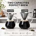 Pour Over Coffee Maker Set with Reusable Stainless Filter 20 fl oz, Heat-Resistant Borosilicate Glass Paperless Pour Over Coffee Dripper with coaster for Home Daily Coffee - Image 7