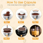A6 230ml Reusable Steel Coffee Capsule Kit with Tamper - Image 6