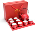 Wedding Supplies, Wedding Tea Set, Chinese Traditional Wedding Decoration Red Tea Set, Kung Fu Tea Set for Wedding Housewarming (Style E) by Unknown
