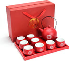 Wedding Supplies, Wedding Tea Set, Chinese Traditional Wedding Decoration Red Tea Set, Kung Fu Tea Set for Wedding Housewarming (Style E) by Unknown