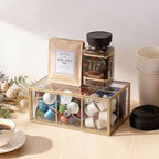 Glass Tea Bag Organizer with Drawer, Clear Teabag Holder Counter - Image 6