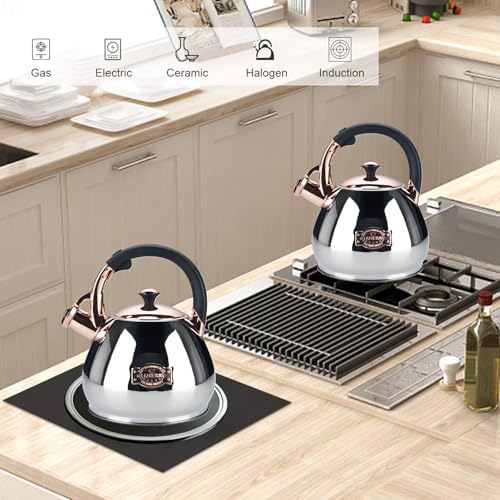 Tea Kettle Stovetop Whistling Kettle Teapot, 3Quart Tea Pot Stainless Steel Teakettle for Stove Top with Heat Proof Ergonomic Handle - Image 2