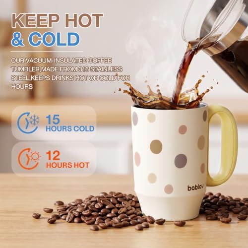 BABLOV Coffee Tumbler with Straw 23oz Insulated Travel Coffee Mugs - Image 3