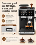 AMZCHEF Espresso Machine with Grinder, 20 Bar, Latte & Cappuccino, Black - Image 3