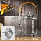 1350ml/46OZ Glass Teapot with Removable Infuser and Lid, Stovetop Safe, Glas Tea Pot for Blooming and Loose Leaf Tea Maker - Image 2