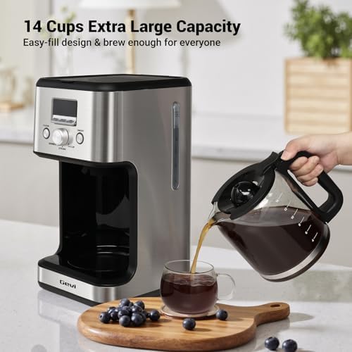 Gevi 14‑Cup Drip Coffee Maker, Programmable With Glass Carafe - Image 4