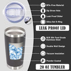 20oz Tumbler Insulated Coffee Tumblers with Lid Stainless Steel Grey 12P - Image 3