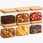 ComSaf Small Glass Containers with Lids 0.7 Qt, Set of 6 Glass Storage Jars by ComSaf
