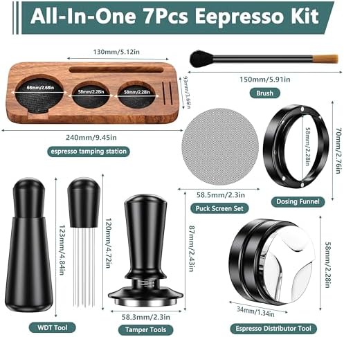 7PCS Espresso Accessories Kit，58mm Coffee Tamper Set Fits Breville - Image 2