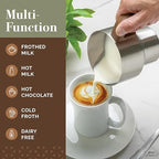 All in One 16oz Stainless Steel Electric Milk Frother | Foam Maker for Coffee | Hot and Cold Froth, Heated Milk, Hot Chocolate and More | Dishwasher Safe and Easy to Clean - Image 4