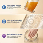 Amzcku Wide Mouth Vintage Mason Jars with Airtight Lid 32oz Canister 6-Pack - Image 3