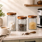 Glass Jars With Lids, Pantry Storage Containers, 32oz Coffee Canister - Image 2