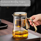 Magnetic Glass Teapot Set with 40.6oz Cast Iron Kettle for Stovetop, 25.4oz Small Enchanted Brewing Tea Pot, Witchcraft Magic Borosilicate Tea Set with Strainer for Loose Leaf - Image 7