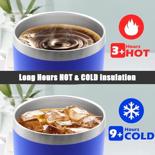 20oz Tumbler Insulated Coffee Tumblers with Lid Stainless Steel DarkBlue 8P - Image 5