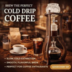 Nispira Iced Coffee Cold Brew Drip Tower Coffee Maker, 6–8 Cup Manual Cold Brew Brewer with Adjustable Valve, Wooden Frame & Glassware, Slow Cold Extraction System - Image 5