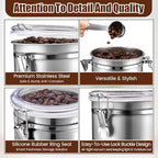Suclain 2 Pack 64 oz Airtight Stainless Steel Coffee Canisters for Kitchen - Image 4