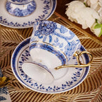 KAMMAK Tea Cups and Saucers Set of 2, Fine Bone China Coffee Cups, 572N - Image 7