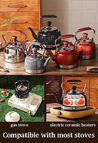 Stove Top Stove Top Kettle Tea Kettle with Tea Drain Kettle Pot Universal Stovetop Kettle Stainless Steel Tea Pots Teapot for Induction Cooker Whistle Kettle Teakettle(A,1L) - Image 3