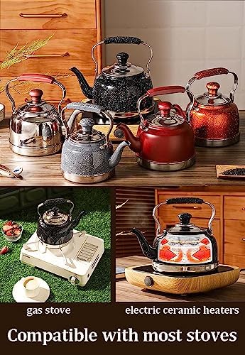 Stove Top Stove Top Kettle Tea Kettle with Tea Drain Kettle Pot Universal Stovetop Kettle Stainless Steel Tea Pots Teapot for Induction Cooker Whistle Kettle Teakettle(D,1.5L) - Image 3