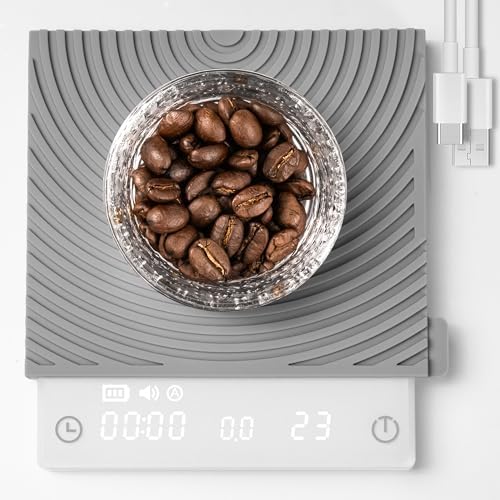 Timemore Basic Mini Coffee Scale, Slim & Lightweight Design, Three Modes | Digital Espresso Scale with Timer for Precision Brewing, White by TIMEMORE