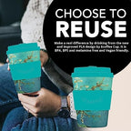 Ecoffee Cup 12oz (350ml) Van Gogh Reusable Coffee Cup – PLA Plant-Based Travel Mug with Silicone Lid, Melamine Free & Dishwasher Safe – Almond Blossom - Image 3