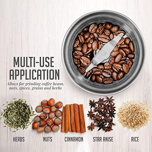 OVENTE Electric Coffee Grinder with Stainless Steel Blade, Silver CG620S - Image 6