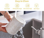 TEATALK Vintage Ceramic Utensil Crock Set, Airtight Lid & Rotating Base for Countertop, Farmhouse Kitchen Organizer, Large and Small Dark Blue Crocks in White Garden Pattern, 7.7"+5.7" - Image 6
