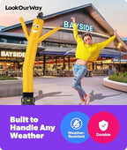 LookOurWay Air Dancers Wacky Waving Inflatable Tube Man Attachment - 7 Feet Tall Advertising Air Dancer Waving Man Inflatable Tube Guy - Blower Not Included - Yellow - Image 5