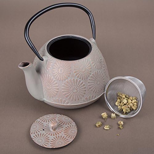 Creative Home 40 oz Kyusu Cast Iron Tea Pot Japanese Tetsubin Tea Kettle with Stainless Steel Infuser Basket - Image 6