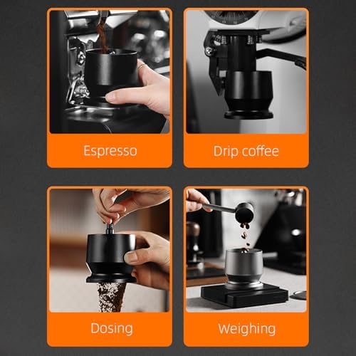 Aluminium Alloy Coffee Powder Picker Dosing Cup with Dosing Ring Coffee Powder Receiver Container Press Coffee Distribution Tool for Espresso Pour Over Coffee Barista Use (51-54mm) - Image 7
