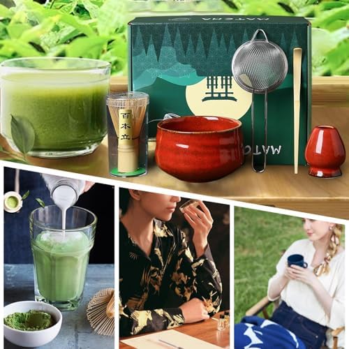 Matcha Whisk and Bowl Set – Complete Japanese Tea Tool Kit for Ceremonial Use | 5-Piece Maatcha Maker Includes Scoop, Chasen, Sifter, Ceramic Cup, Bamboo Accessories for Brewing Green Tea at Home - Image 4