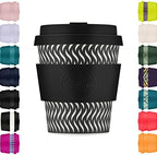 Ecoffee Cup 8oz (240ml) Reusable Coffee Cup – PLA Plant-Based Travel Mug with Silicone Lid, Melamine Free & Dishwasher Safe – Spin Foam by EcoffeeCup