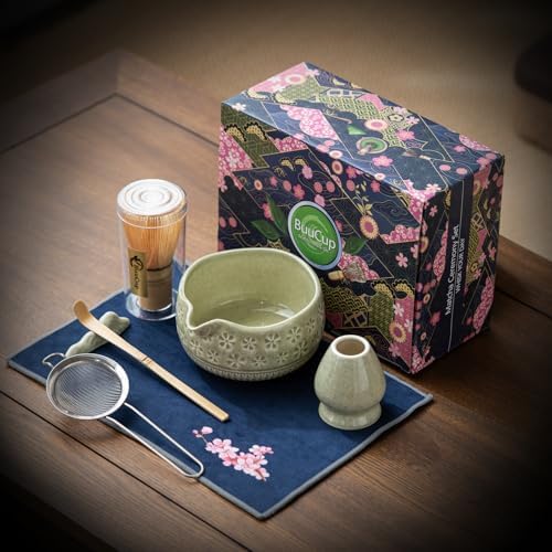 Buucup Matcha Whisk Set, Ceramic Matcha Kit Set with Bowl & Tools, Green - Image 2