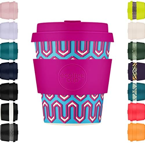 Ecoffee Cup 8oz (240ml) Reusable Coffee Cup – PLA Plant-Based Travel Mug with Silicone Lid, Melamine Free & Dishwasher Safe – Messages from the Unseen World by EcoffeeCup