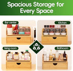 Bamboo Tea Organizer – Stackable Collection (1Tier w/Drawer） - Image 5