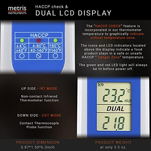 Metris Model TCT303F NSF Certified #C0626846. Complies with FDA 2022 Food Code Verification Accuracy of 2 Degrees F for HACCP Food Services - Image 6