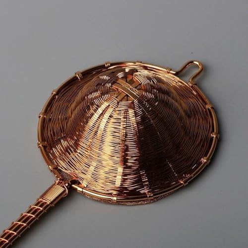 Tea Drain Strainer Filter Mesh Hand Weaving Fine Copper Drip Bowls Infuser for Loose Leaf Teapot Strainer With Handles Divider (B) - Image 5