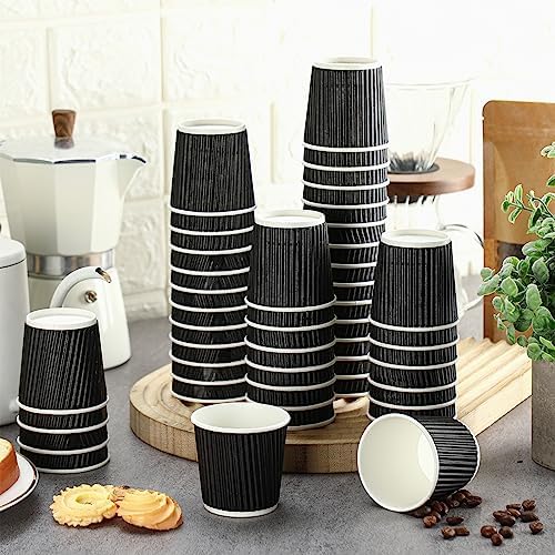 Yaomiao 200 Pcs 4 oz Disposable Espresso Coffee Cups, Black - Image 3