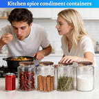 67 oz Glass Food Storage Jar with Wood Lids Spoon Set of 2,Glass Canister Borosilicate Glass Food Containers for Ground Coffee Beans Nut Pasta Sugar Candy Spice Rice Tea (2000ml/67oz-2 Pack) - Image 3